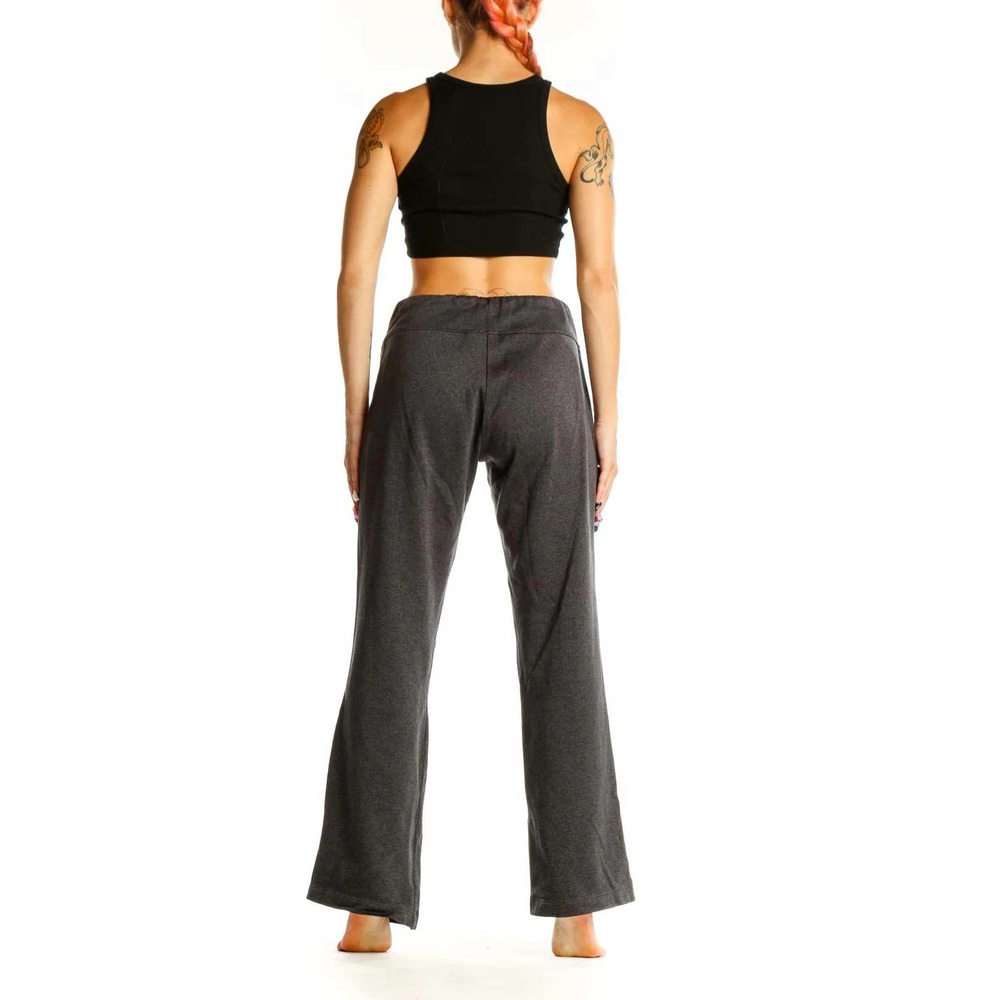 The North Face Gray Polyester Drawstring Lounge Pants Women's Bootcut Flare - Picture 3 of 4